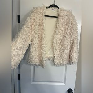 Cream feathered jacket